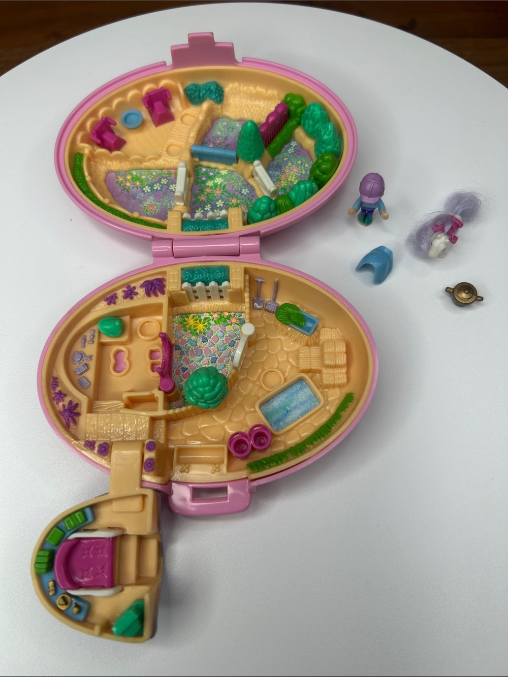 Vintage Polly Pocket Shetland Pony Stable 1995 Bluebird Complete EUC